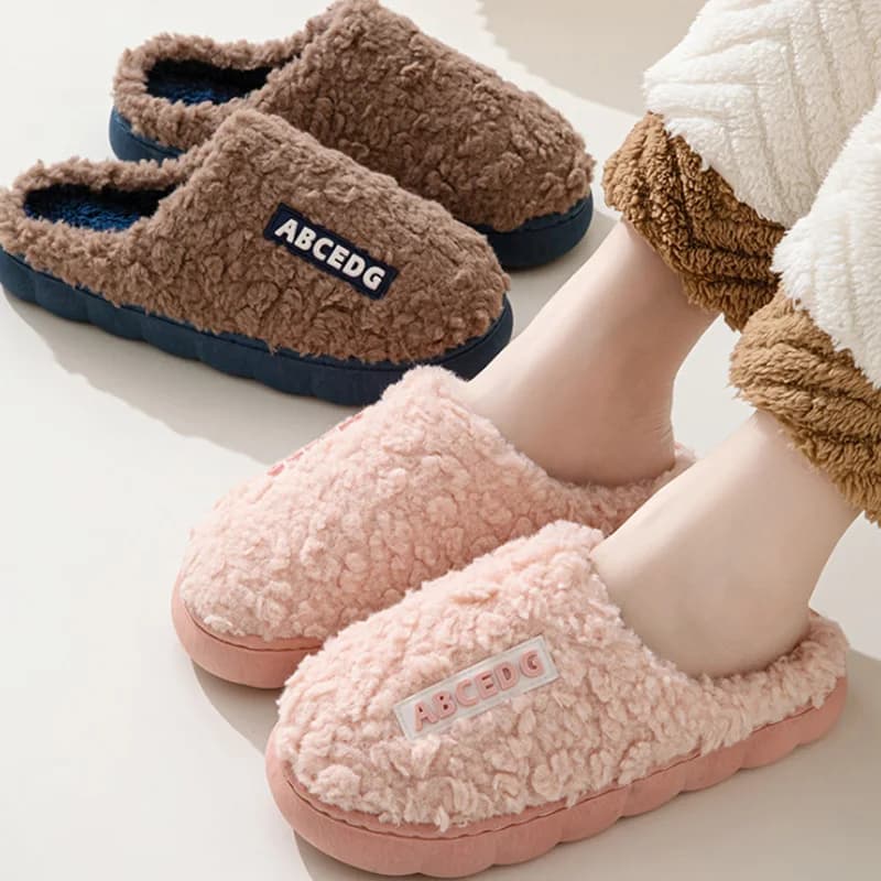 Trend Coppia invernale Coperta antiscivolo per uomo Donna Infradito Pantofole calde Scivoli per la casa Camera da letto casual Scarpe morbide e confortevoli