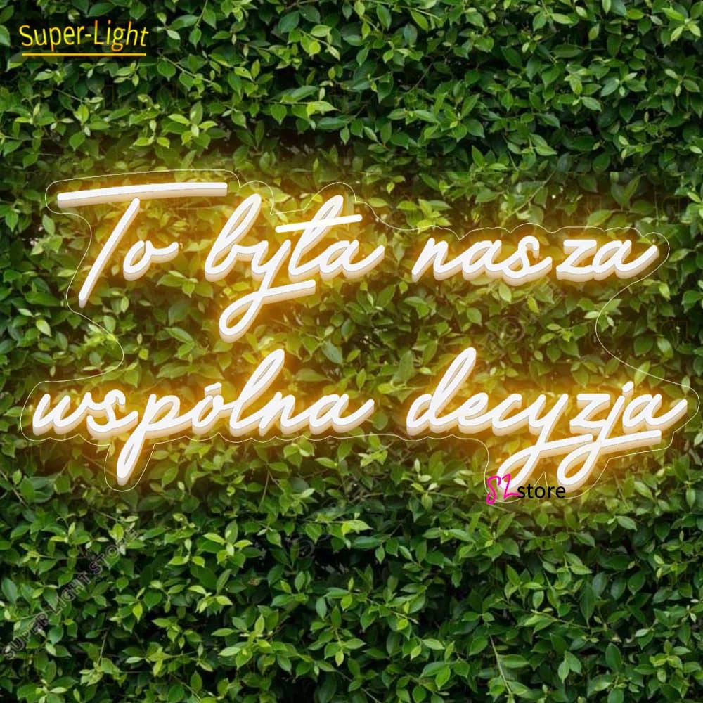 Insegna al neon a LED personalizzata 80x40 cm Insegna al neon Era la nostra decisione insieme Decorazione della camera da letto della stanza della festa nuziale per l'arredamento del matrimonio