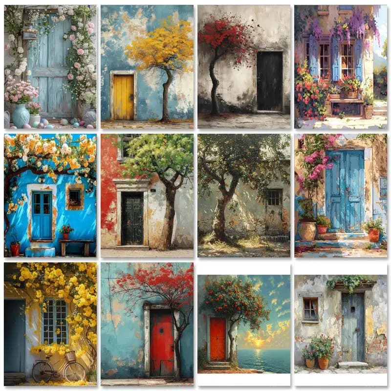 GATYZTORY 60x75cm Painting By Numbers Kits For Adult Kids Door Landscape Oil Paints For Modern Home Room Wall Decor Art Craft