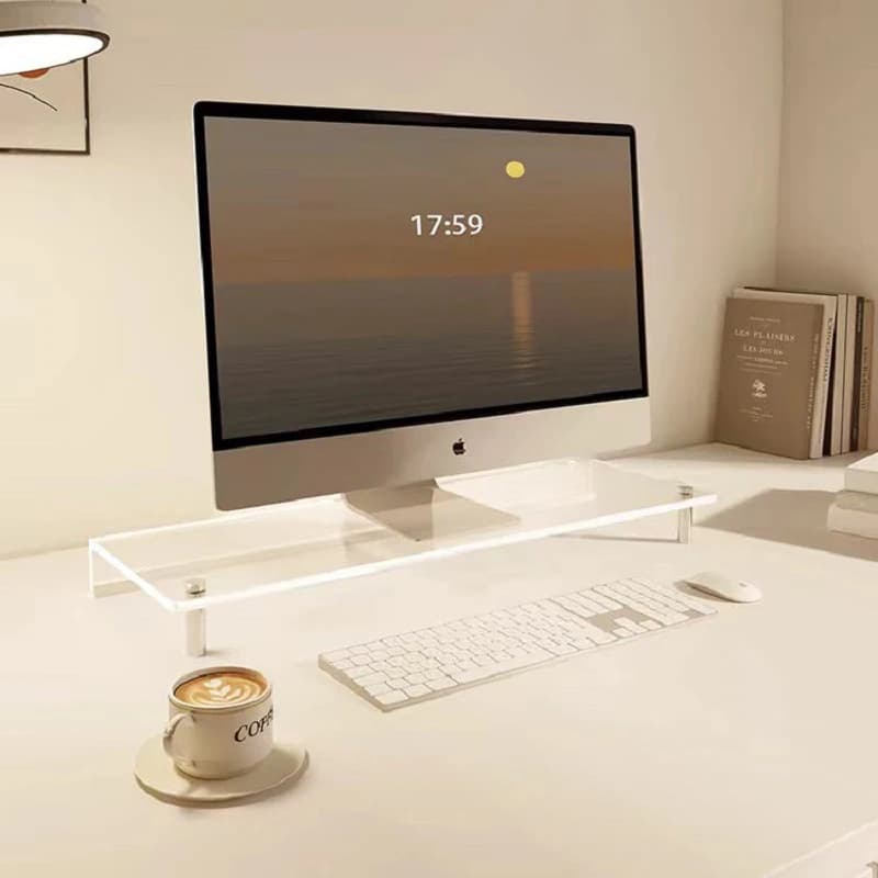 Transparent Acrylic Display to Increase Monitor, Table Organizer for Item Storage, Suspension Organizer