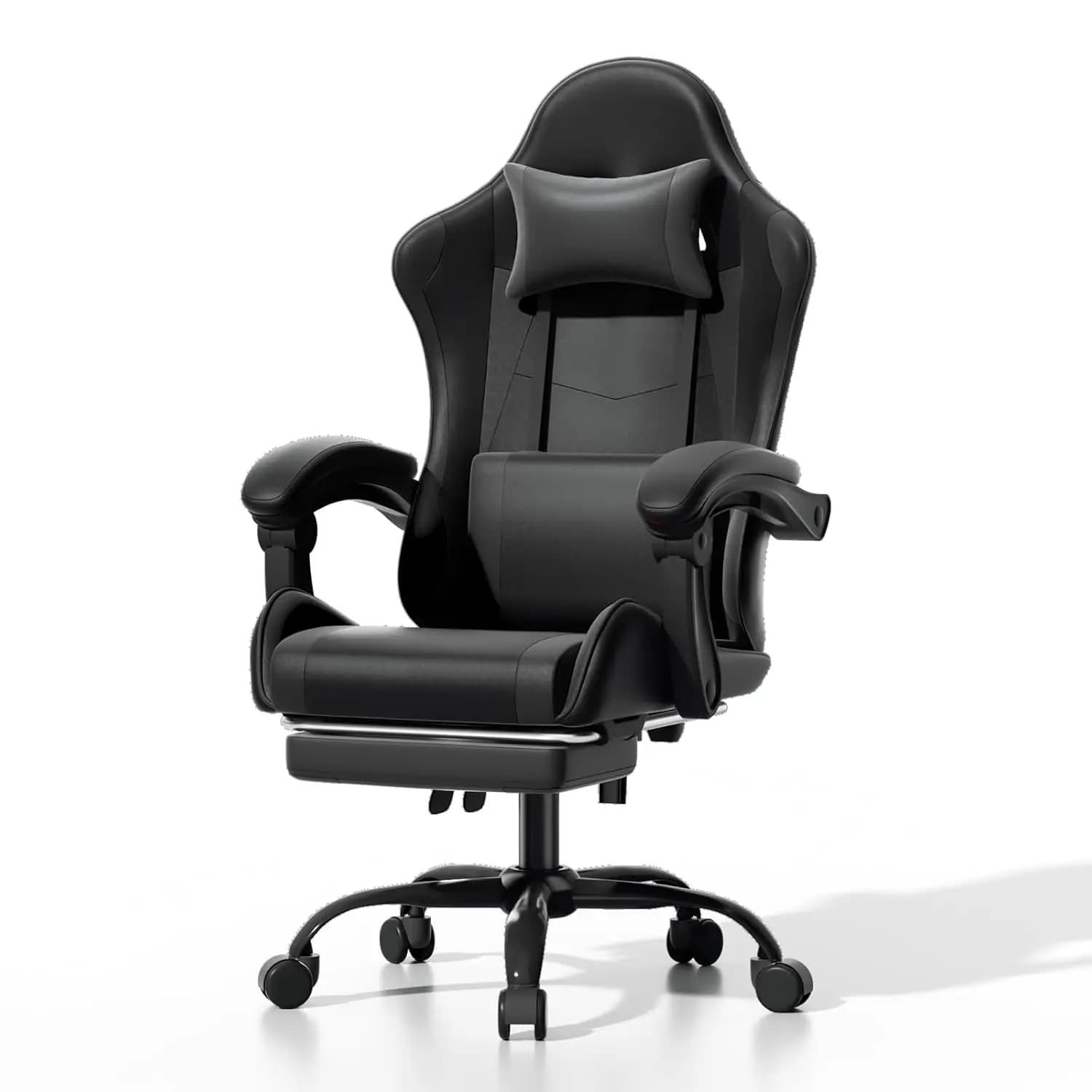 Sedia da Gaming Ergonomica con Poggiapiedi e Poggiatesta, Supporto Lombare, Altezza Regolabile, Girevole, Personalizzabile