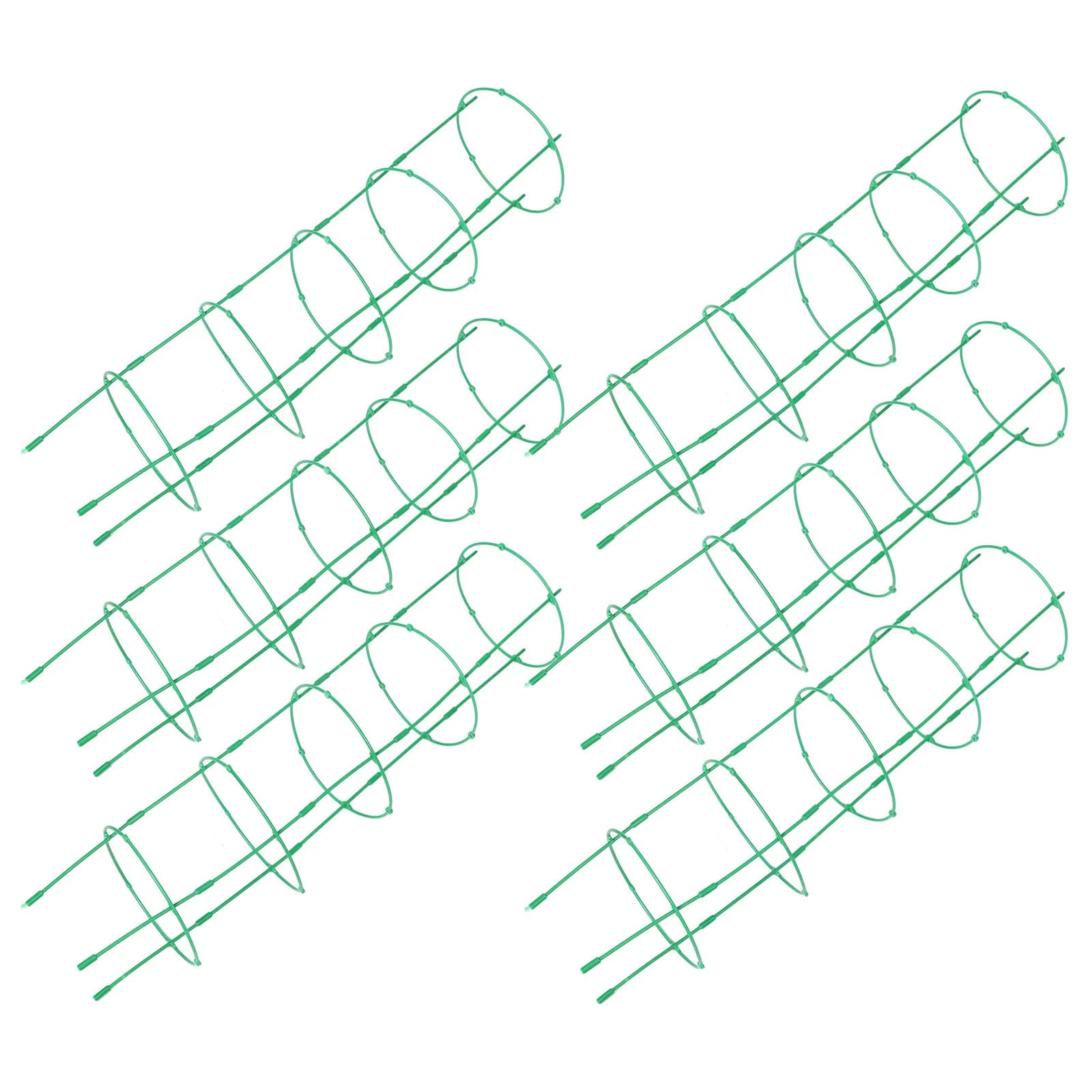 6Sets Stackable Plant Support Stakes with Adjustable Rings for Balcony Garden Potted Plants Flower Pot Trellis Climbing Plant