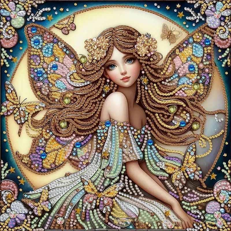 Kit per Diamond Painting per Adulti, Arte con Strass Rotondi Completi e Motivo a Punto Croce, Kit Fai-da-Te per Decorazione Murale e Regalo