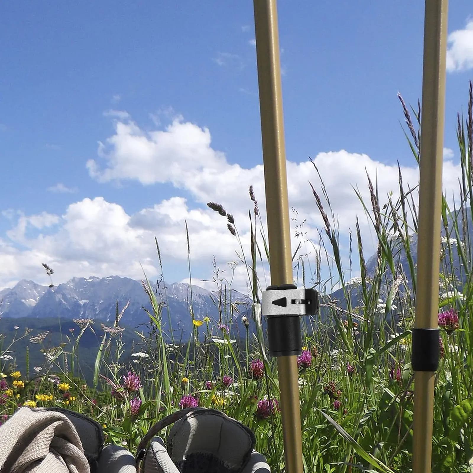 2Pcs Trekking Pole External Lock Lightweight Strong Aluminum Alloy Quick Adjust Non-Slip for Trekking Climbing Walking Stick