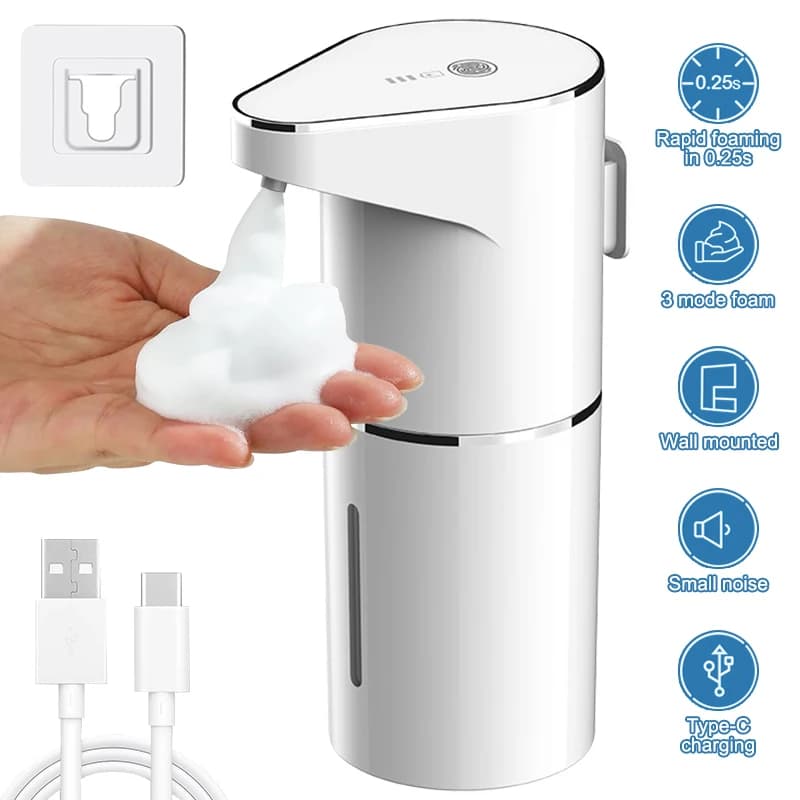 1200mAh 400ml Grande Dispenser di Schiuma di Sapone Liquido Touchless Automatico Sensore A Infrarossi Dispenser di Sapone Lavamani per il Bagno di Casa
