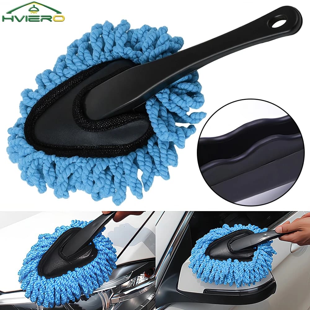 Rimozione della polvere dell'auto Piccolo spolverino Pulisci la pulizia della spazzola morbida dell'auto Mini spazzola a setole Rimozione della polvere Mop per la pulizia degli interni dell'auto in nanofibra