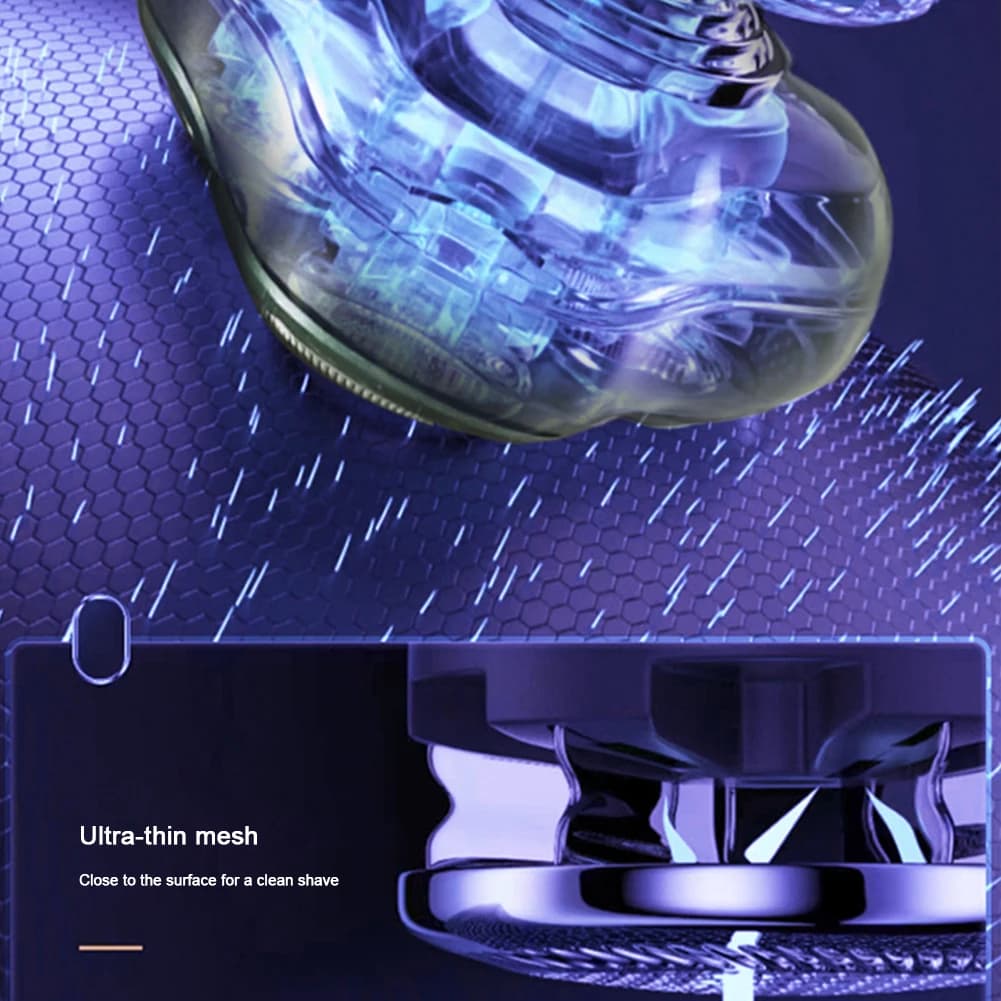 Men's Portable Electric Razor to Three Floating Heads, Waterproof, Indora, Wireless, with Digital Display for Shaving Face and Barba