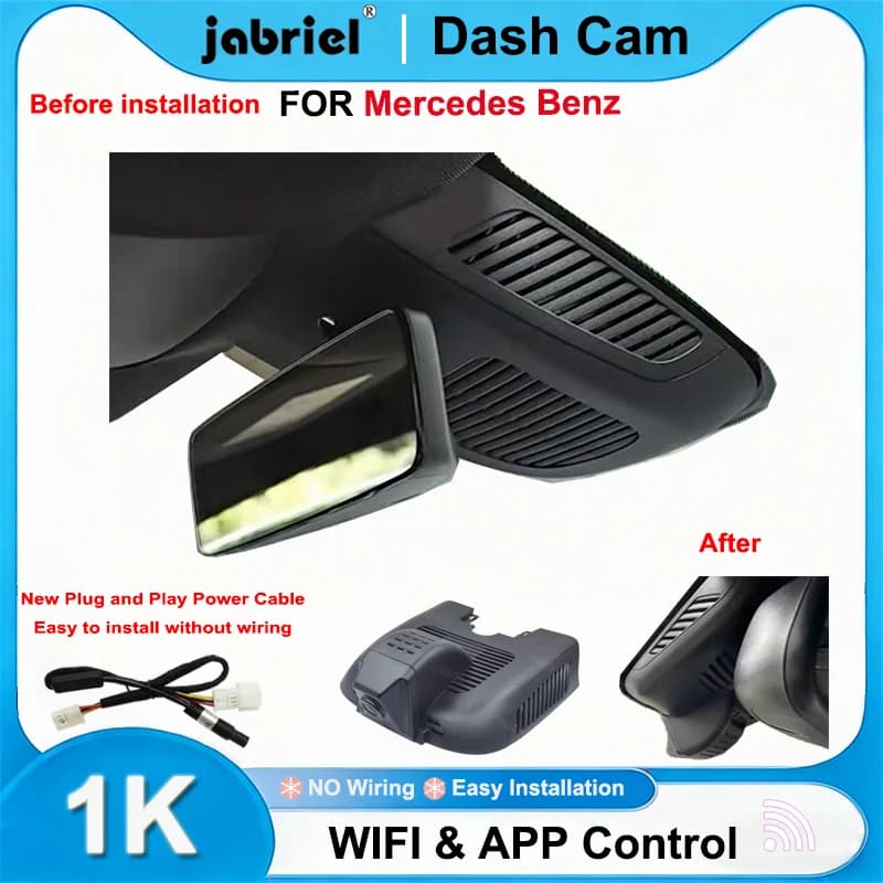 Dash Cam Jabriel per Mercedes Benz Classe A w177, Classe B w247 w118, AMG A35, CLA35, 1K 1080P Wifi Plug and Play