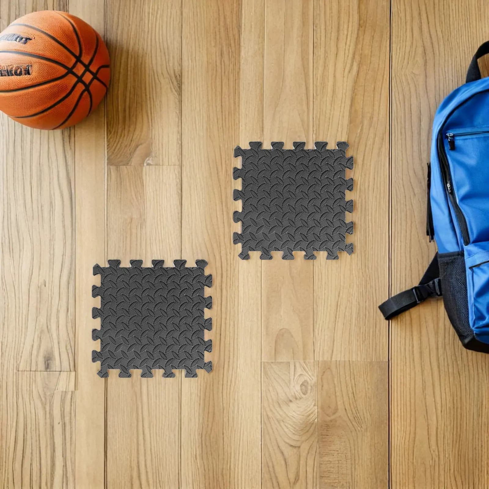 Set di 6 Tappetini Premium in Eva con Motivo a Foglia, Tappetini Puzzle Componibili per Palestra, Soggiorno, Corridoio, Cucina, Studio Yoga, Antiscivolo e Confortevoli