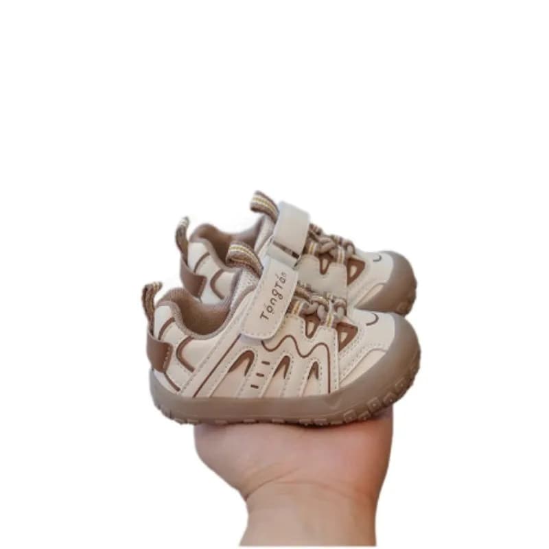Autunno nuove scarpe da passeggio per bambini con superficie in pelle scarpe da interno per bambini femminili antiscivolo suola morbida scarpe sportive per bambini maschili 16-25