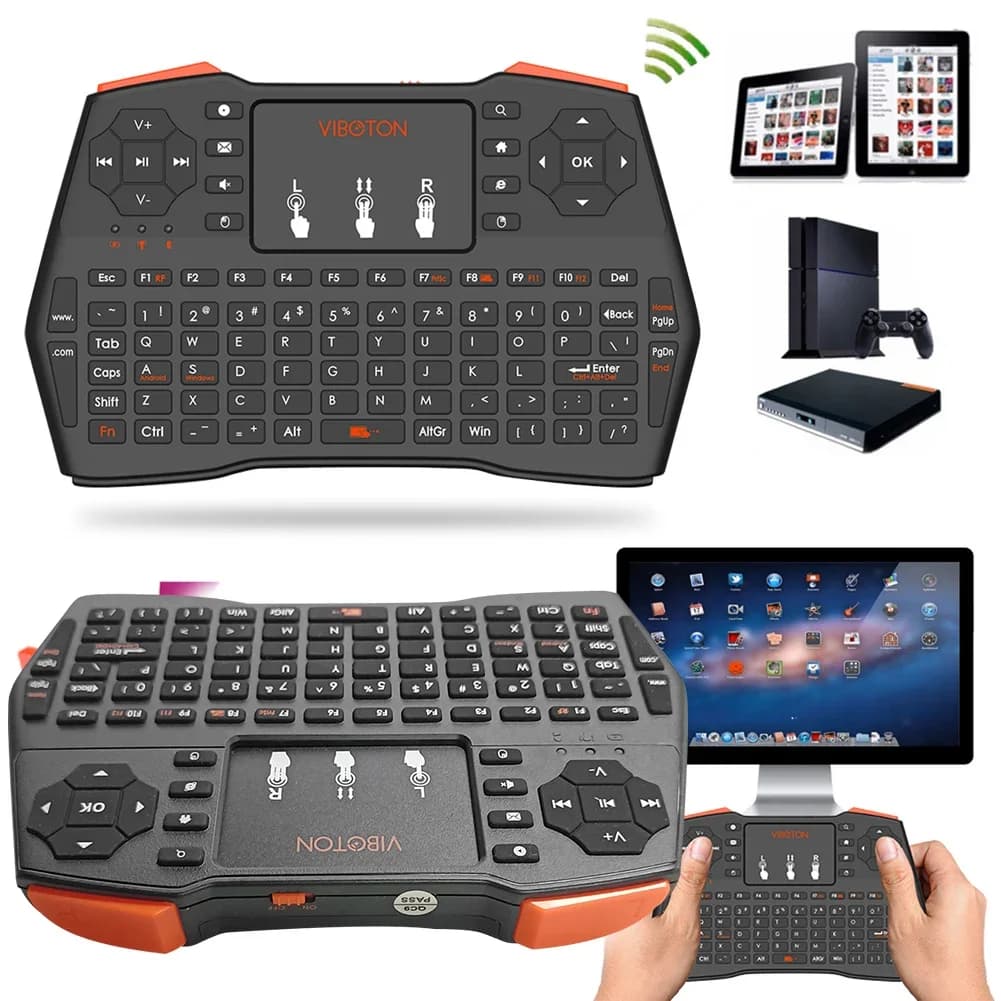 I8 Plus Mini 2.4G tastiera Wireless Fly Air Mouse Touchpad per TV PS Englis