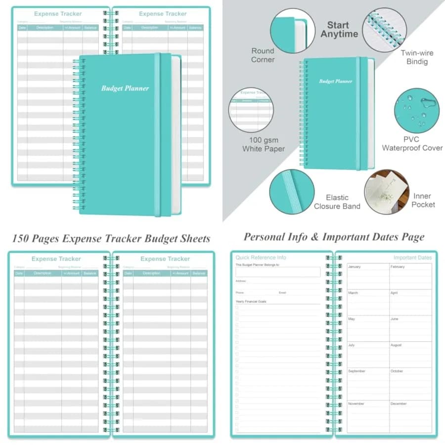 Budget Planner - A6 Expense Budget Tracker, Budget Book for Ledger Book, Money Organizer for Wallet