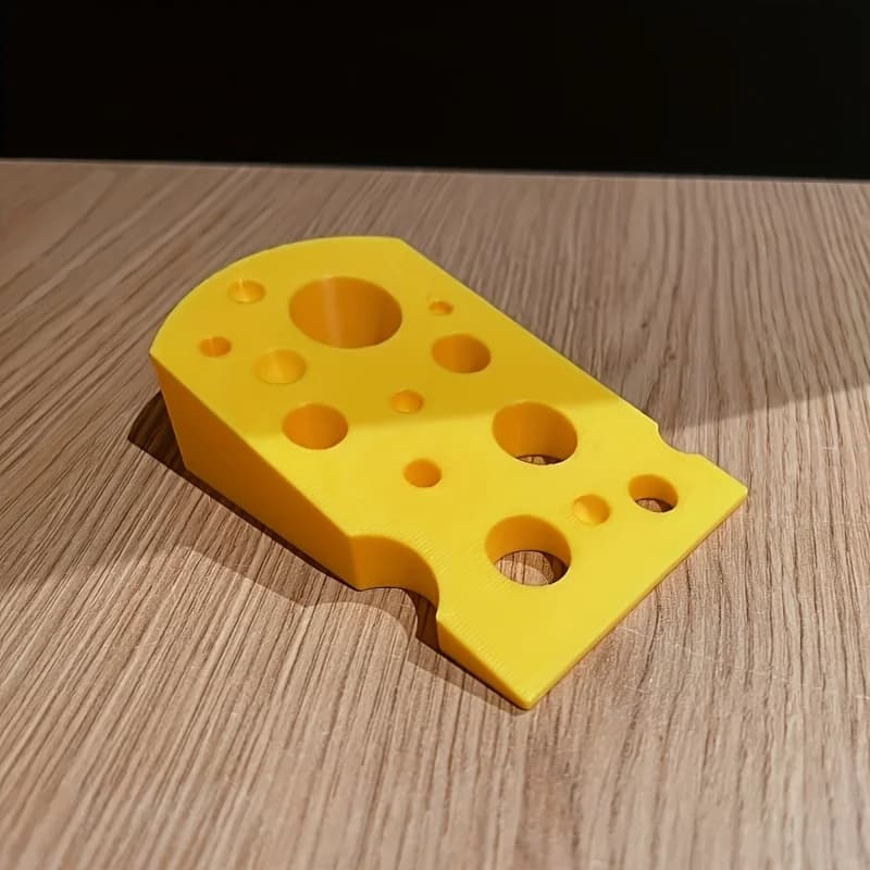 Fermaporta Swiss Cheese: Cuneo Giallo Resistente, Design Carino, Ammortizzatore Sicuro, Senza Viti/Installazione Facile per Stanza/Camera da Letto/Porta d'Ingresso.