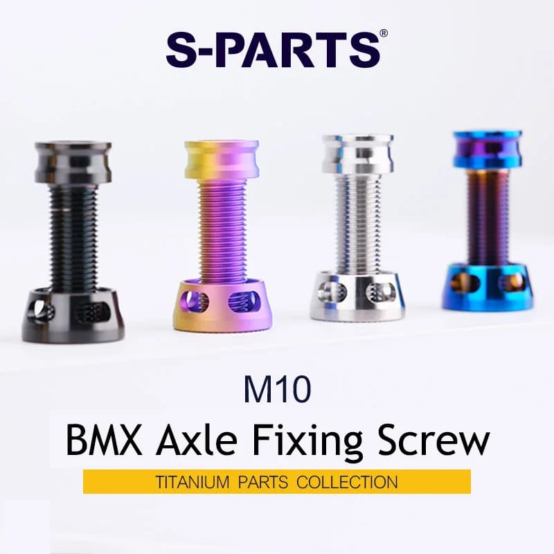 1PCS Titanium Alloy Wheel Axle Fixing Screw M10 Pitch 1.0 Matching Lock Washer Compatible with BMX Motorcycles & Bicycles