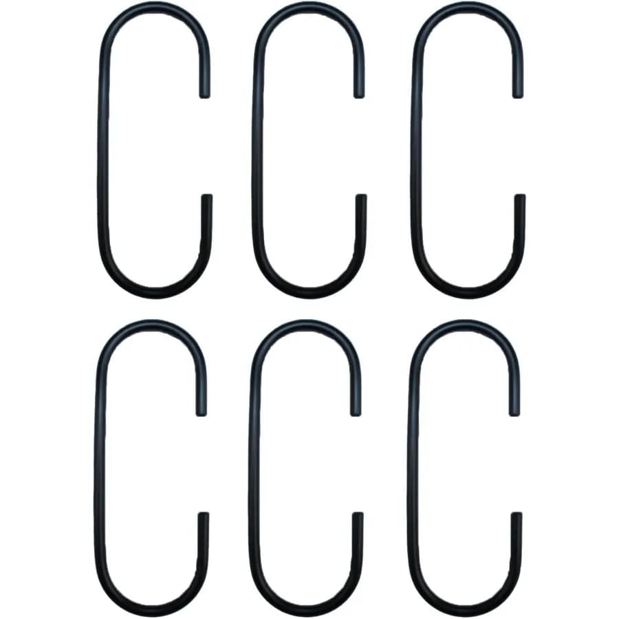 Ganci a forma di C in lega di alluminio 6 pezzi Ganci multiuso resistenti Accessori per armadio neri per appendere vestiti Asciugamani Borsa per scarpe Sc