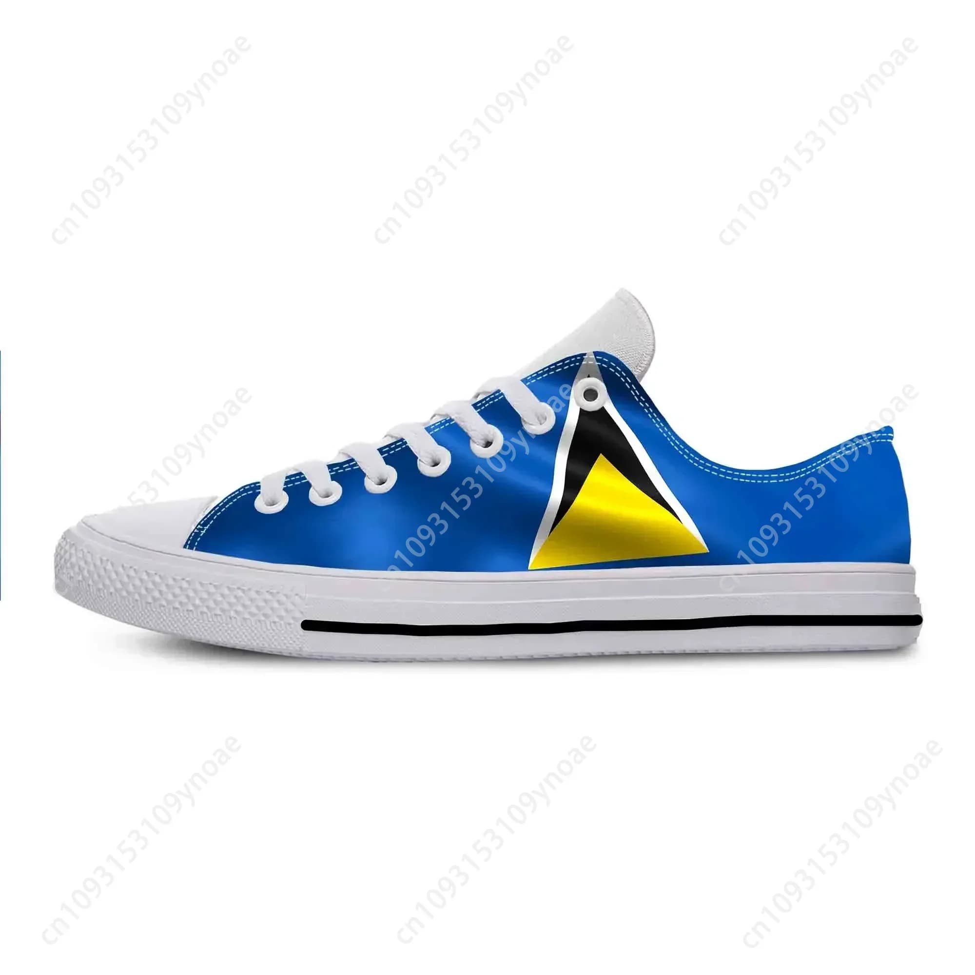Bandiera di San Lucia Lucian Orgoglio patriottico Scarpe casual divertenti e divertenti Scarpe da ginnastica basse comode e traspiranti con stampa 3D per uomo e donna