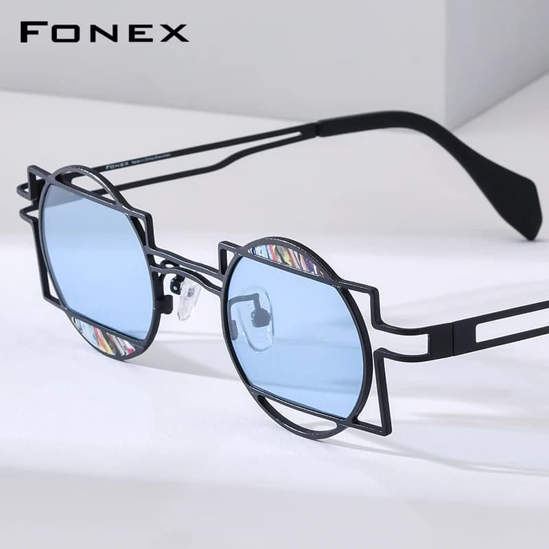 FONEX Pure Titanium Sunglasses Women 2026 New in Trendy Brand Design Round Sun Glasses for Men High-end Japanese Shades 85929T