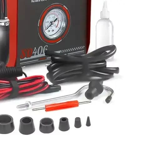 Rilevatore di perdite per auto SD406 con macchina del fumo 12V, tester di perdite per tubi auto a doppia modalità con manometro e regolabile