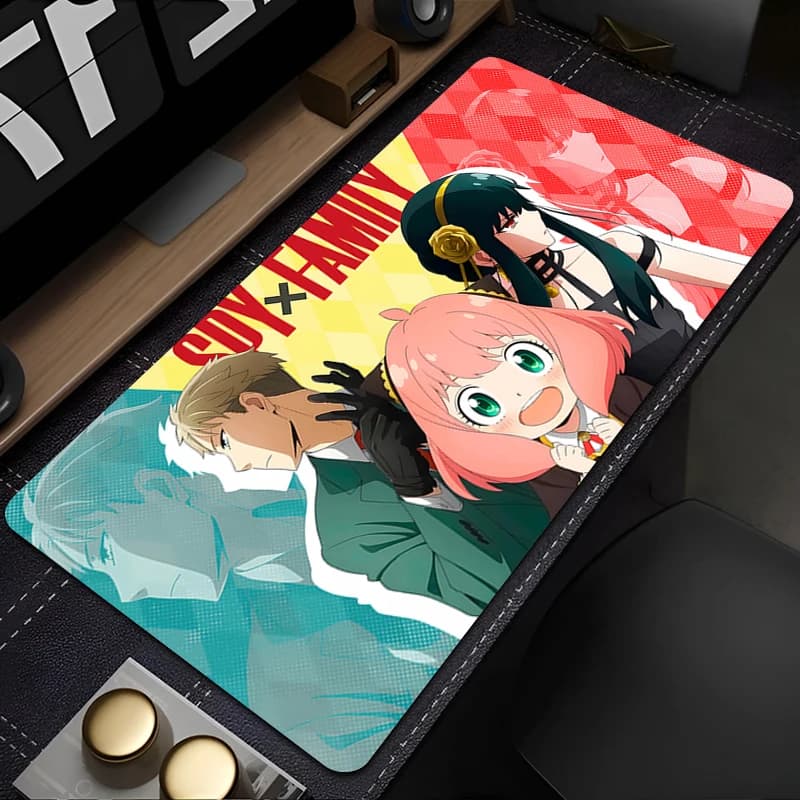 Tappetino per Mouse Anime XXL Grande per Gamer, Tappetino per Tastiera Varmilo, Accessori per Gaming PC Spy X Family, Tappetino da Scrivania Esteso