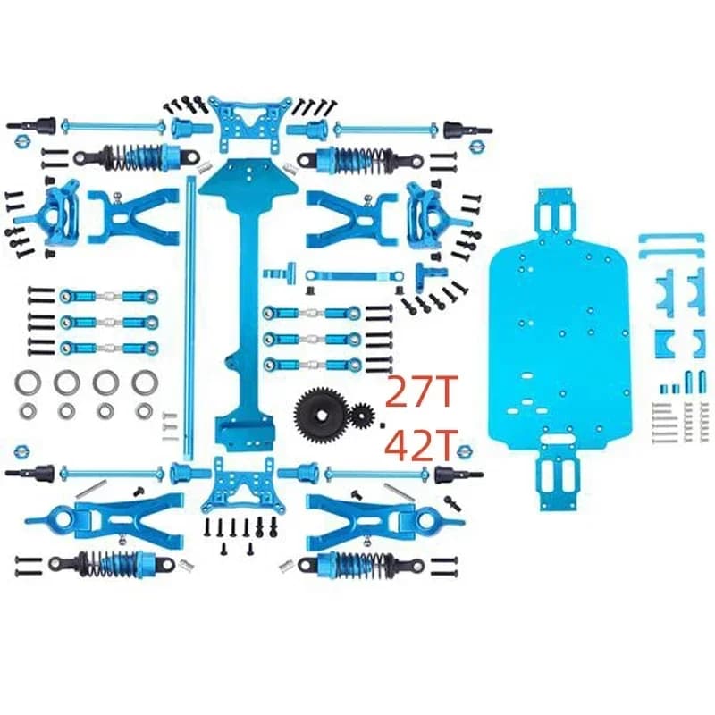 1 Set Kit completo di parti di aggiornamento per 1/18 WLtoys A959-B A969-B A979-B K929-B Auto elettrica RC Off Road Buggy Sostituzione in metallo