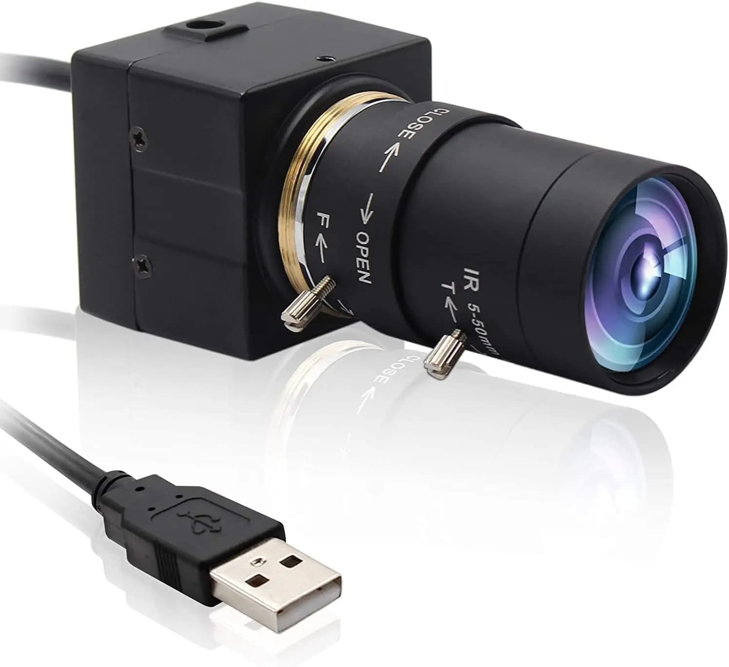 8Megapixel USB Camera with 1/3.2'' IMX179 8mp Webcam with 5-50mm Varifocal Lens for Android Linux Windows Industrial Video
