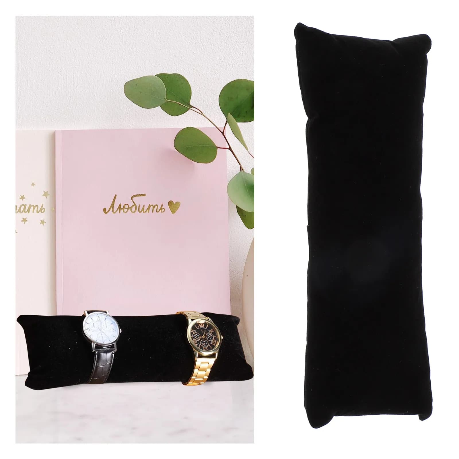 2Pcs Sophisticated Jewelry Display Pillow Watch Cushion for Bracelets Chains Bangle Display Pad Comfortable Safe Scratch Free
