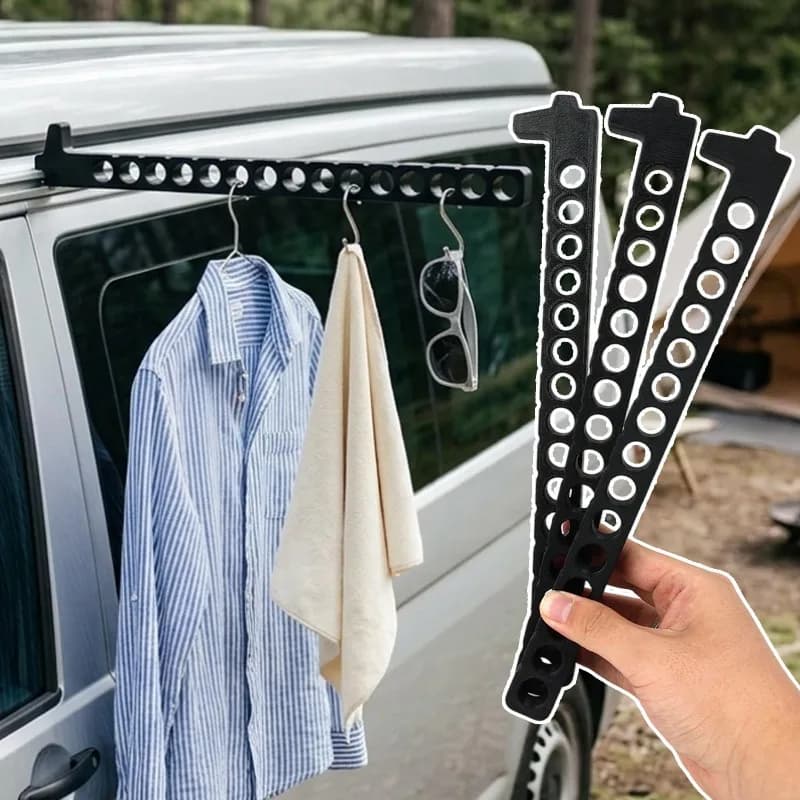 Appendiabiti Multiuso in PLA, Stendibiancheria Portatile per Camper e Viaggi con Design a Clip, Pieghevole per Campeggio e Casa