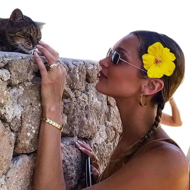 652F Fermaglio per capelli a tema tropicale, 10 mollette per fiori, confezione regalo con fascino hawaiano