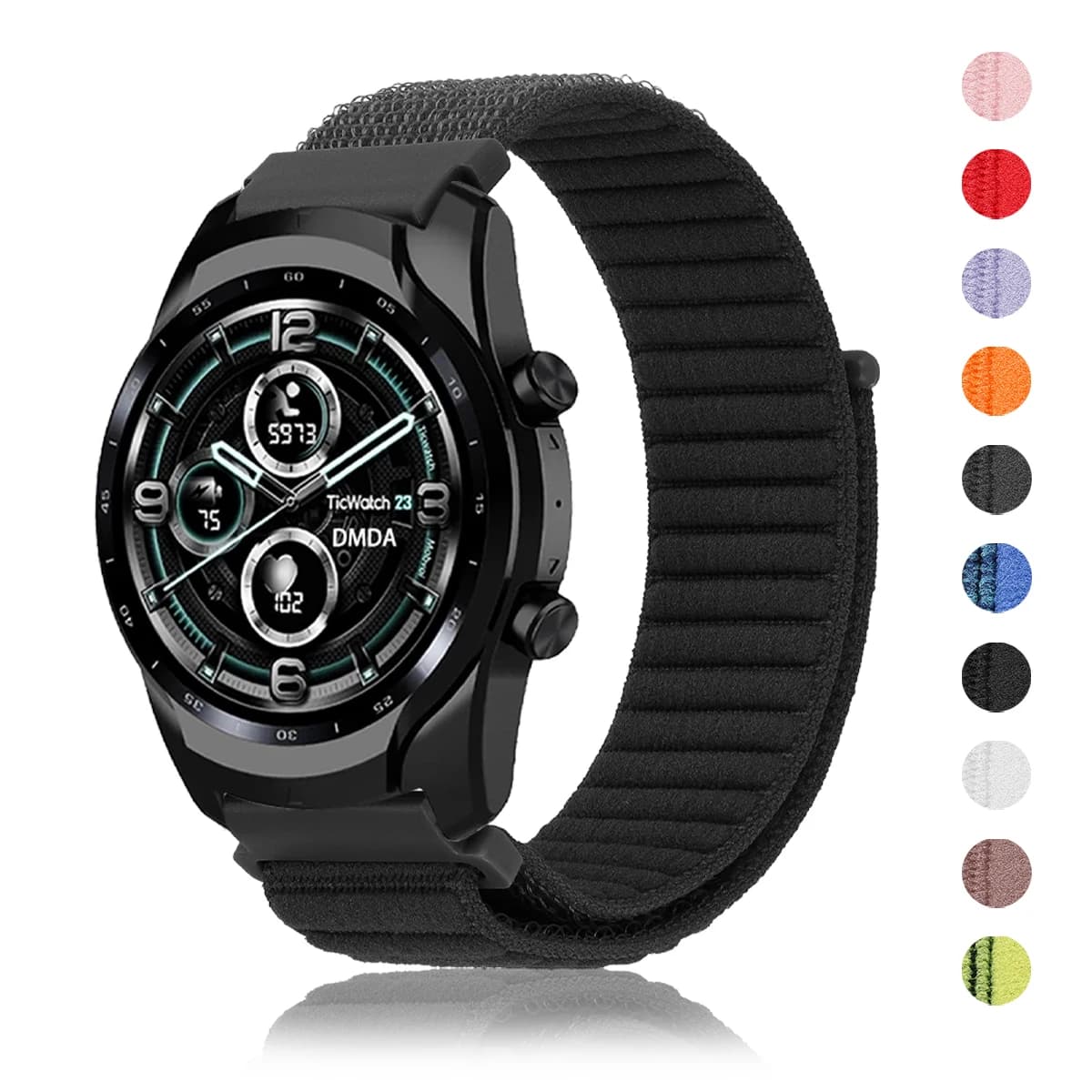 Cinturino per orologio in nylon intrecciato da 20/22 mm per TicWatch GTH 2/GTX/GTW/E2 3/S2 Bracciale Correa per TicWatch Pro 3 Ultra GPS/LTE