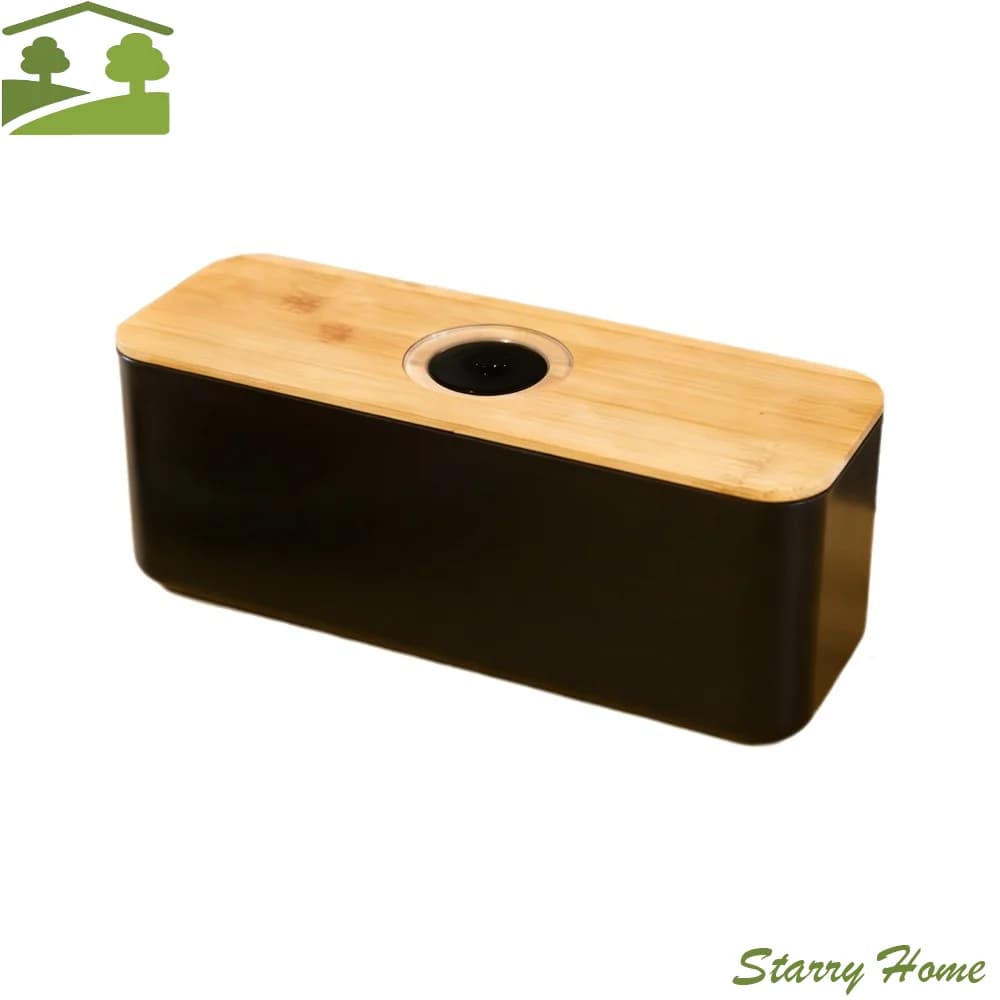 Cutting Board Lid Bread Box With Wooden Lid Spacious Container Bamboo Lid Food Storage Container Rectangular Shape Space Saving
