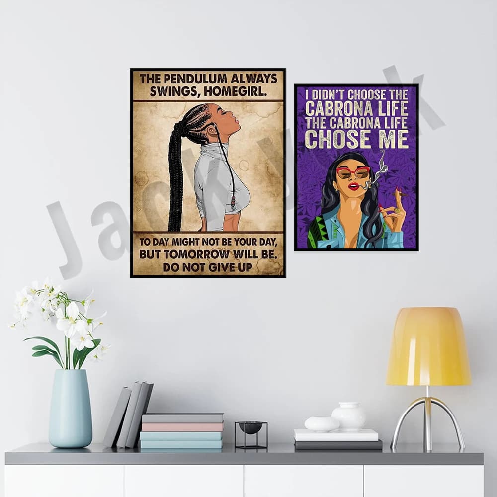 Poster latino, poster donna latina, il pendolo continua a oscillare, non ho scelta, poster di vita, poster Vintage wall art deco