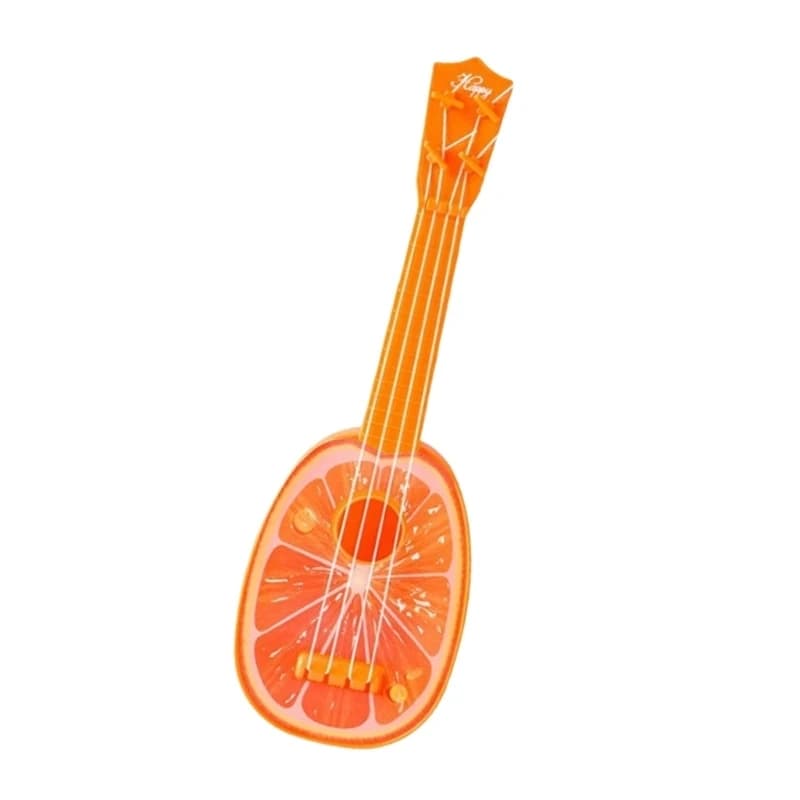 97BC Fruit Theme Ukulele Toy with 4 Strings Design Enhancing Fine Motor Skill Preschool Music Instrument Learning Toy