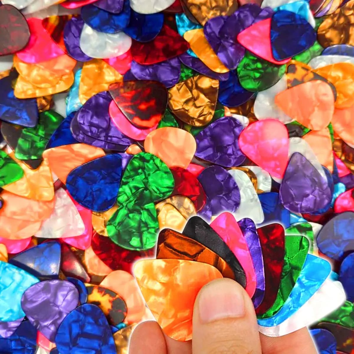 61 Pezzi Plettri per Chitarra in Celluloide 0,5mm, Plettri Standard Colori Assortiti per Chitarra Acustica/Elettrica e Basso ZSY