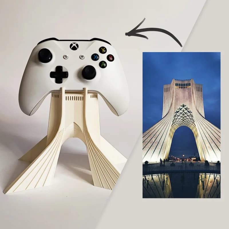 Supporto per controller Decorazione da tavolo modello architettonico personalizzato per Xbox Ps5 Accessori per controller base con staffa di stampa 3D