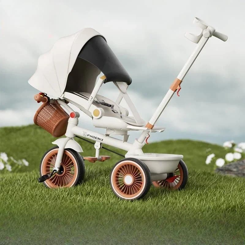 2025 Nuovo Tricycle Push Passeggino a tre ruote Passeggino multifunzionale per bicicletta per bambini leggero