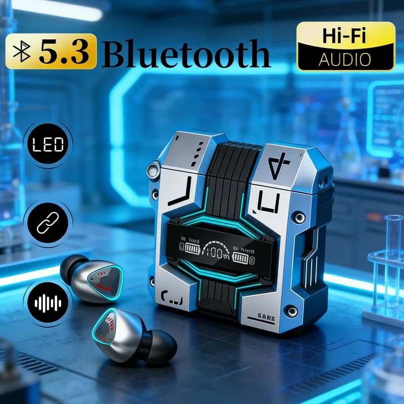 Original wireless headphones M45 Waterproof stereo earphones with Bluetooth touch control in-ear with noise cancellation