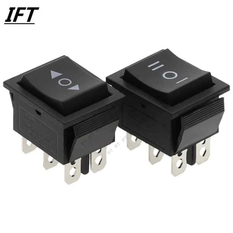 1PCS KCD4 Nero Interruttore A Bilanciere Interruttori di Alimentazione ON-OFF-ON 2/3 Posizione 4/6 Pin La freccia è Ripristino/Pestello 16A 250VAC/ 20A 125VAC