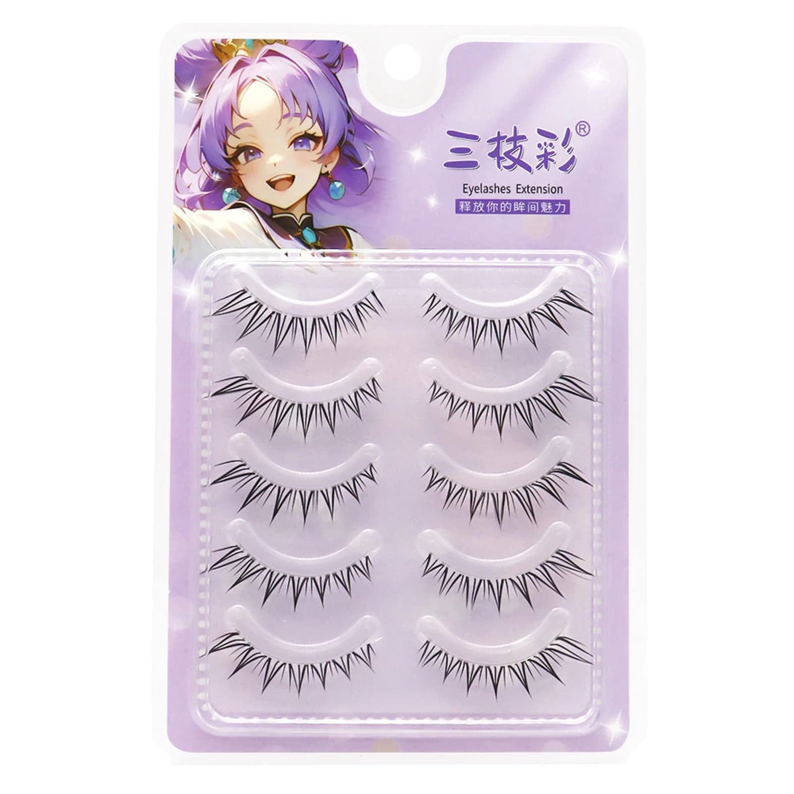 5 pairs of foxes lashes fake strip full transparent slim band design extension dense natural eyelashes for photo of daily makeup parties