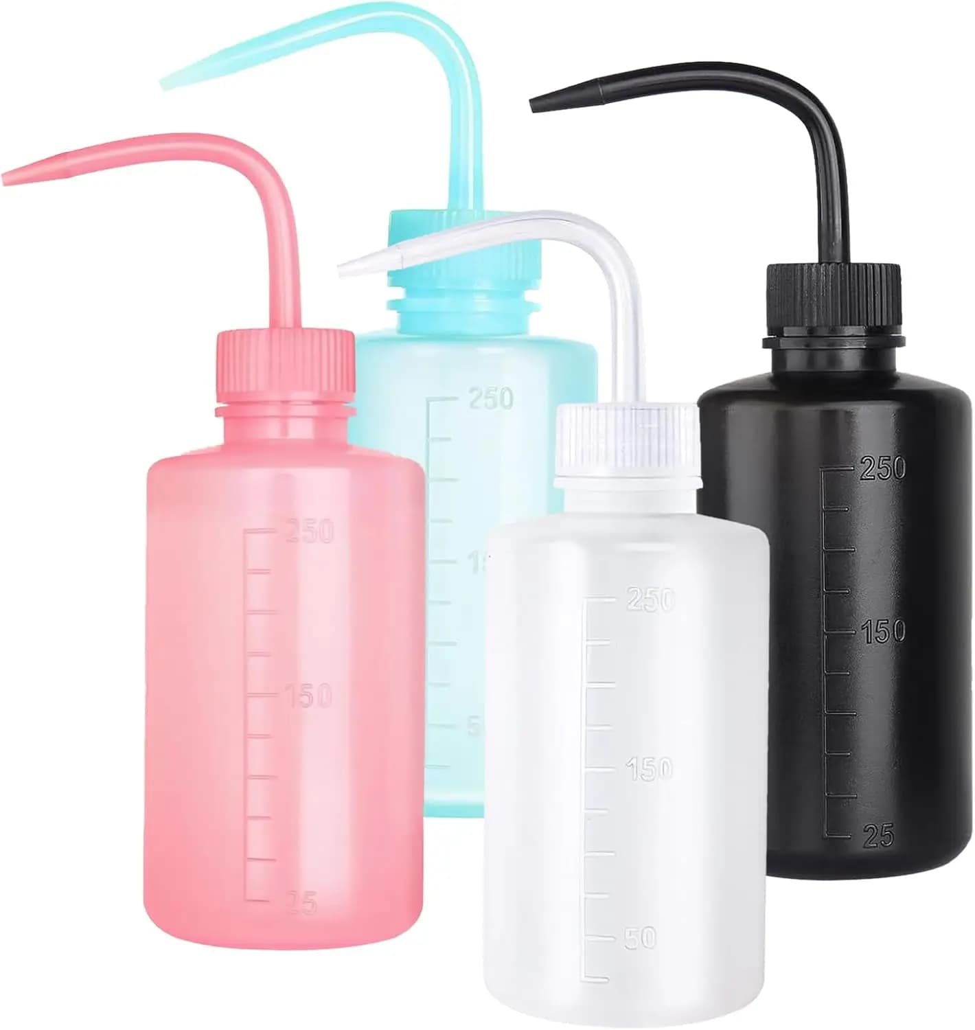 Bottiglie di lavaggio per tatuaggi da 250 ml Bottiglie di lavaggio di sicurezza in plastica Bottiglie da spremere per tatuaggi da laboratorio Diffusori Contenitori da spremere Accessori per tatuaggi