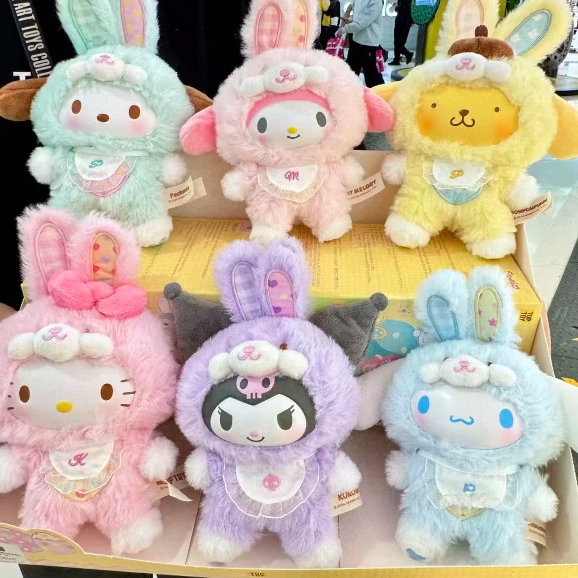 Nuova Serie Sanrio Cartoon Rabbit Blind Box: Kuromi, Pochacco, Hello Kitty - Bambole in Vinile di 3 Generazioni, Giocattoli per Bambini, Regali di Natale