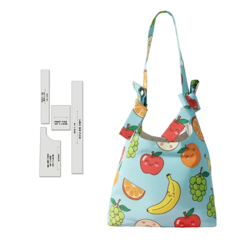 Slouchy Bow Bag Sewing patterns, 1:1 scale women's handbag sewing patterns, stylish handbag prototype patterns