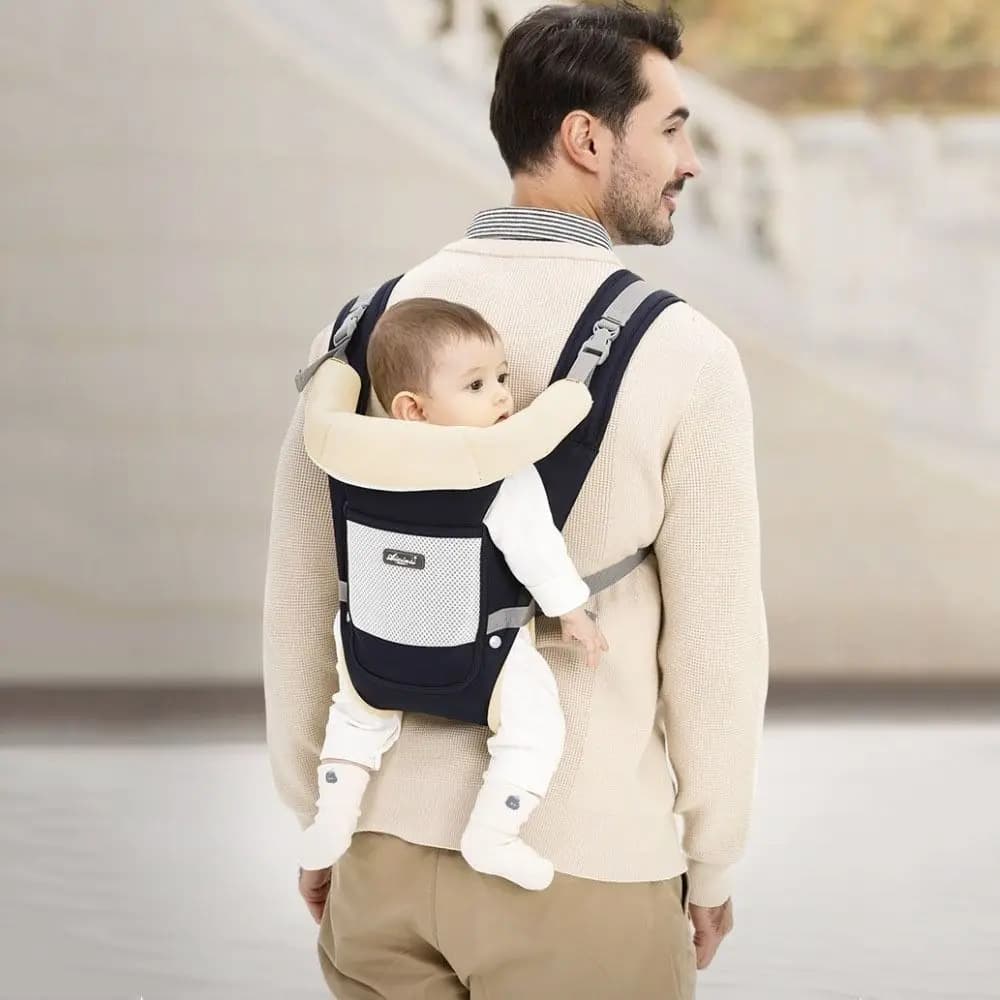 Zaino ergonomico per marsupio, regolabile, frontale, sgabello per la vita del neonato, supporto per la testa, imbracatura multiuso per avvolgere il bambino