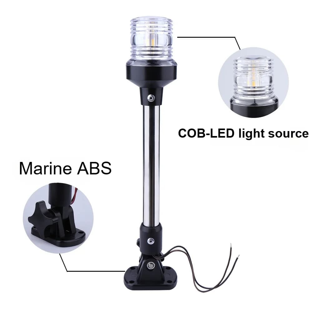Luce rotonda a montaggio fisso da 6/12/24 pollici, luce di navigazione a LED da 360 gradi per yacht, luce di ancoraggio da 5 W