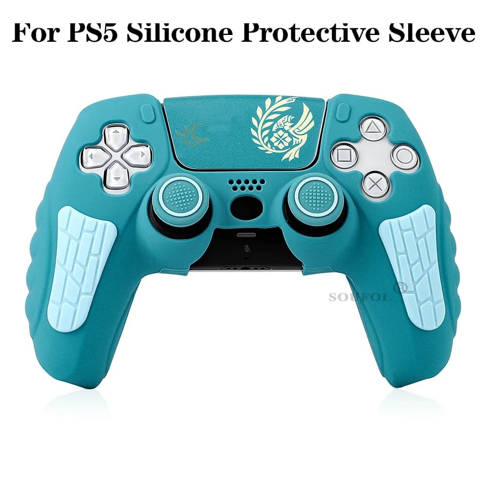 Limied per custodia protettiva per controller PS5 Custodia antiscivolo in silicone per controller PS5 con cappucci per impugnatura per pollice Adesivo touch screen