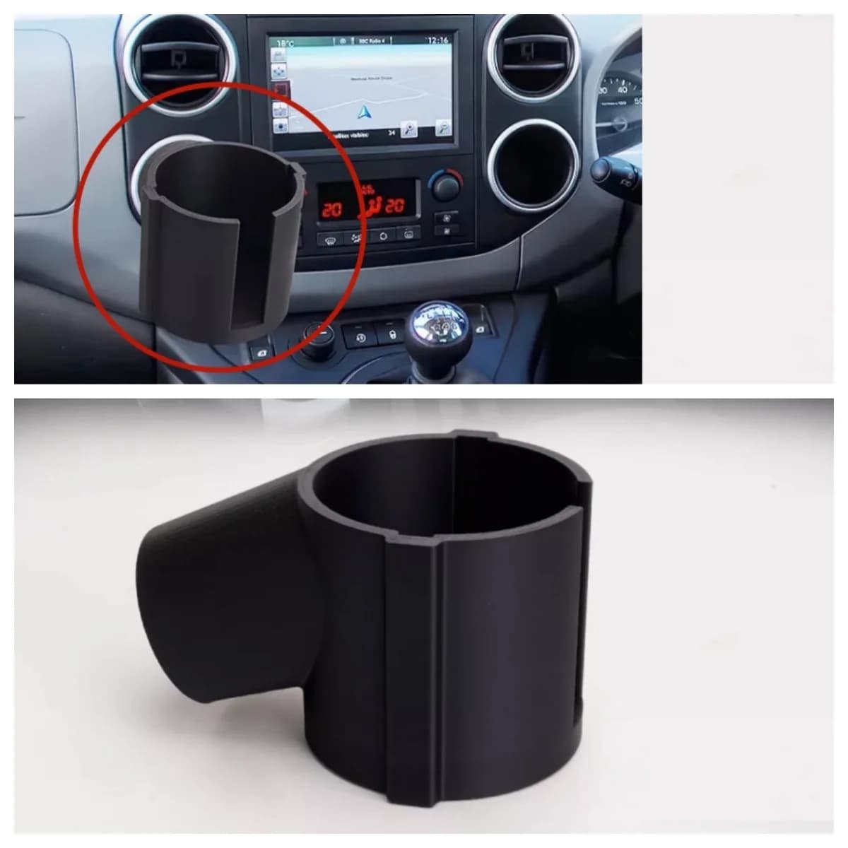 Bevande Portabicchieri Supporto per telefono Push Interni auto Stoccaggio Resistenza al calore per Peugeot Partner Citroen Berlingo Universale