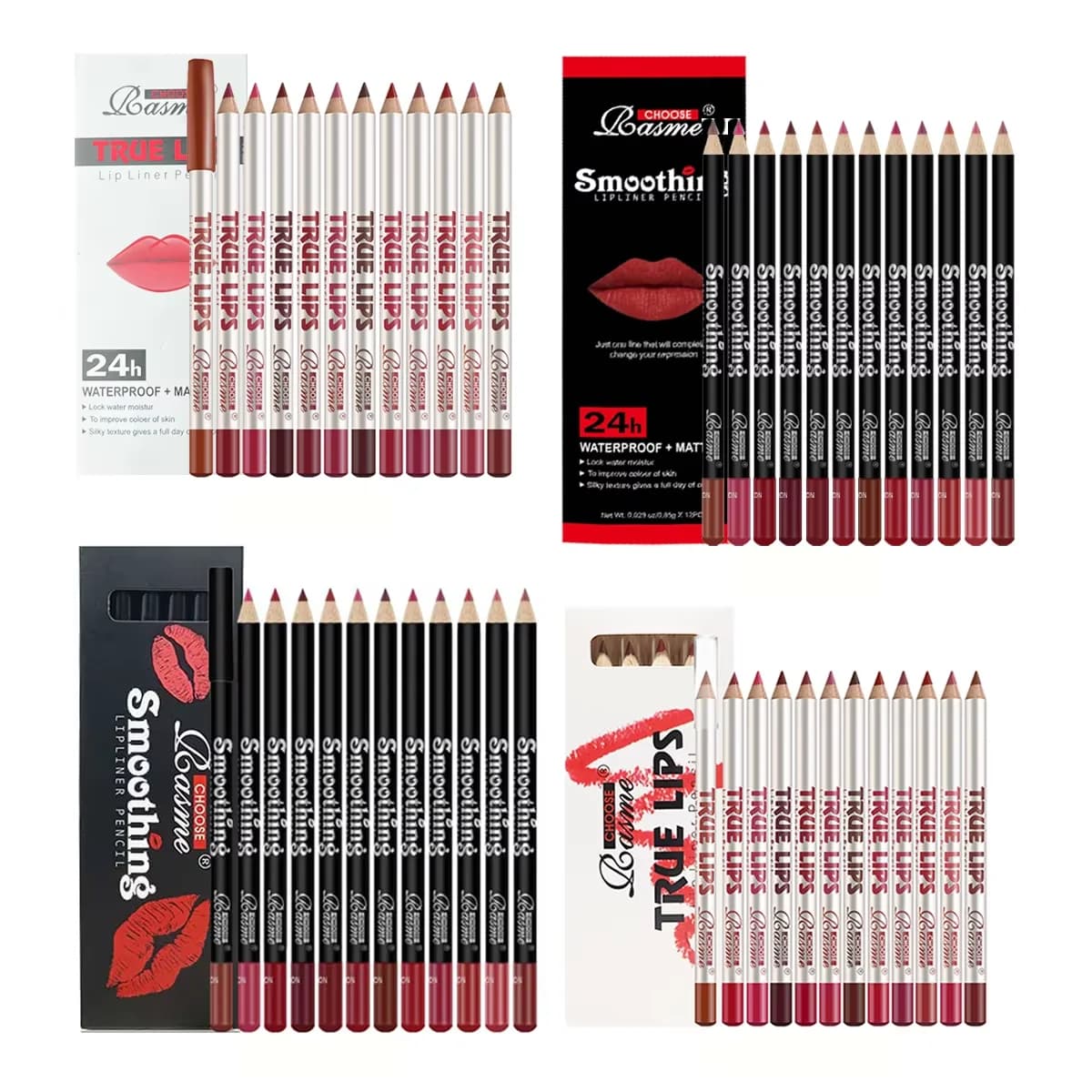 Set of 12 long lasting lipsticks with professional lip pencil and matt lip gloss for women, Valentine's Day gifts