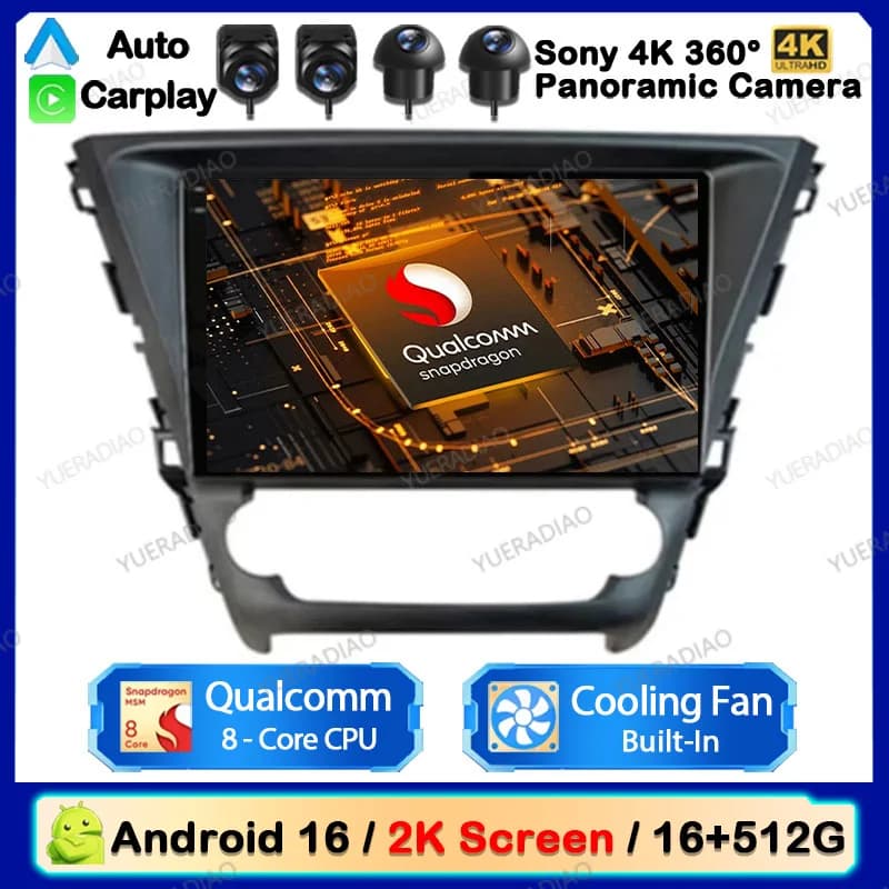 Android 15 Autoradio Per Toyota Avensis 2018 - 2020 DVD Carplay Automotive GPS NAVI Carplay Multimedia Centrale 2K QLED Autoradio
