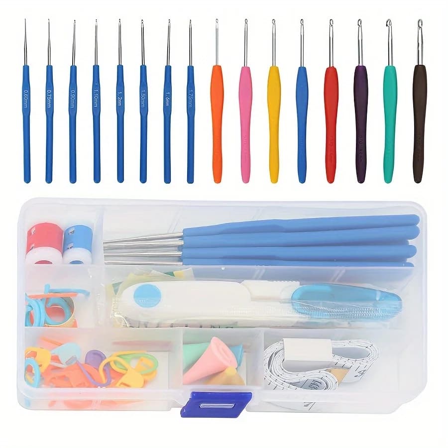 52 pz/set Uncinetto Box Set Ferri da maglia Ditale Misura Nastro di Bloccaggio Perni Punto per DTY Mestiere Utensili da cucito per la casa ZSY