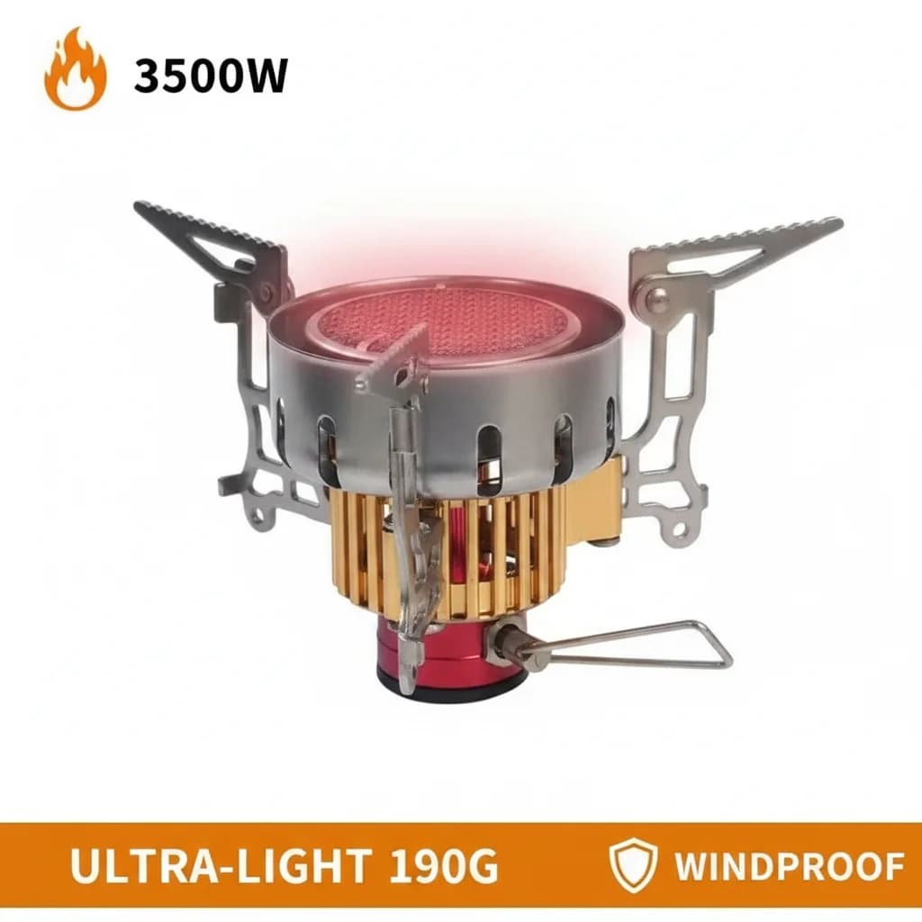 WELEAD Infrared Ceramic Camping Stove 3500W Windproof Gas Burner Foldable Stainless Steel Outdoor Cooking Heater For Hiking