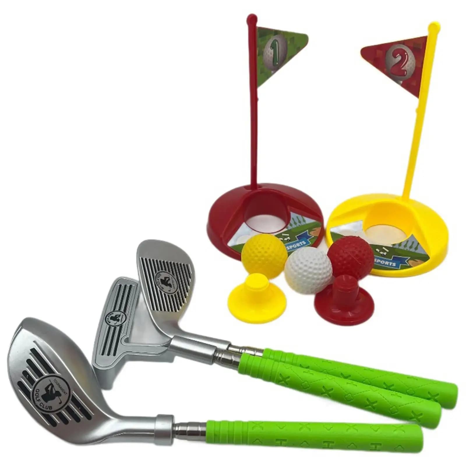 Set di Mazze da Golf per Bambini 3-6 Anni - Giocattolo Educativo in Plastica con Borsa da Trasporto, Tee e Giochi Sportivi Interattivi da Giardino
